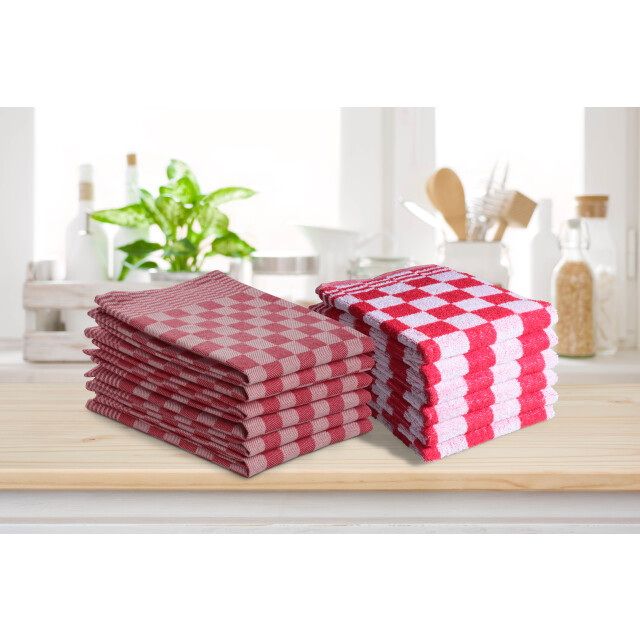 DoubleDry Luxe keuken- & theedoek set van 12 blok horeca - 2826107 large