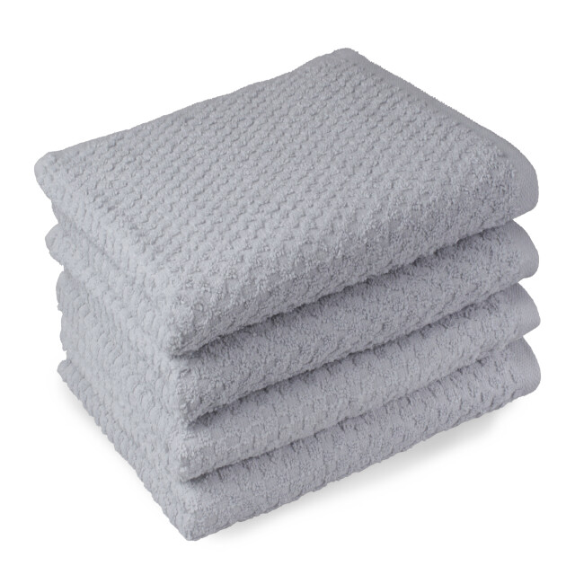 DoubleDry Handdoekenset popcorn weave 4 stuks 70x140 cm 100% katoen - 2975085 large