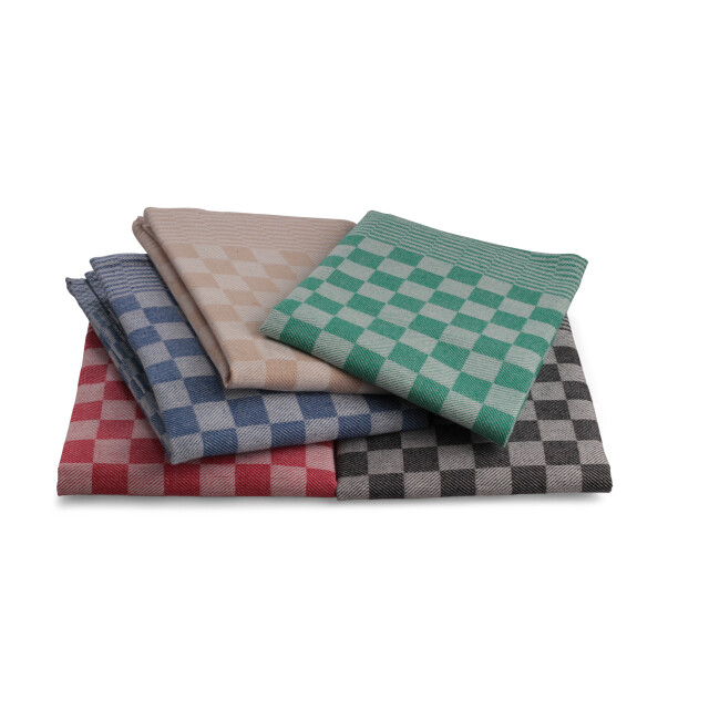 DoubleDry Luxe theedoeken set 36 stuks 50x70 6 kleuren blokpatroon geblokt - 2826989 large