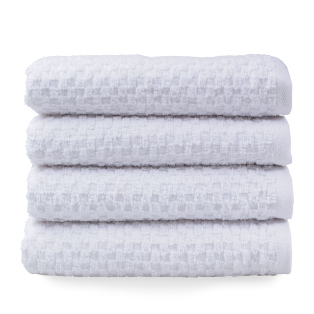 DoubleDry Handdoekenset popcorn weave 4 stuks 50x100 cm 100% katoen - 2975074 large