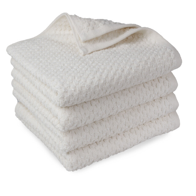 DoubleDry Handdoekenset popcorn weave 4 stuks 50x100 cm 100% katoen - 2975075 large