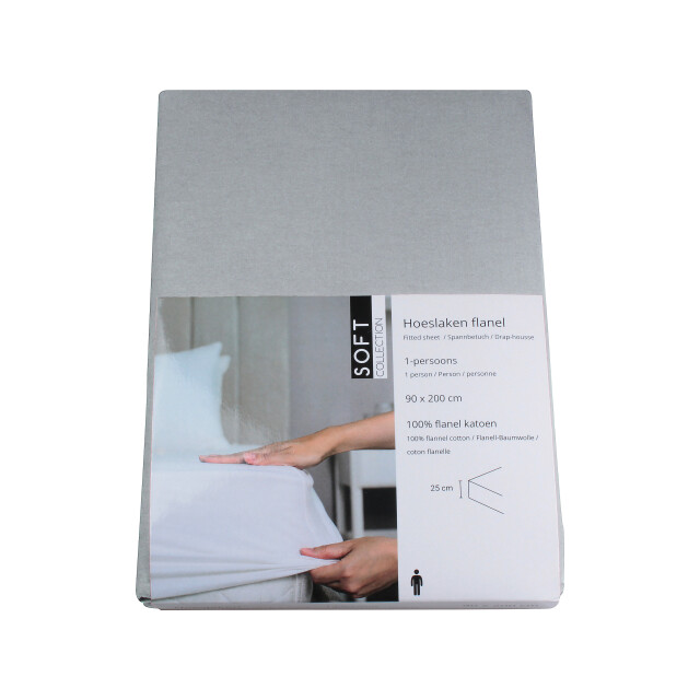 DoubleDry Hoeslaken flanel 100% zacht katoen tweepersoons 180x200 cm rondom 2827048 large