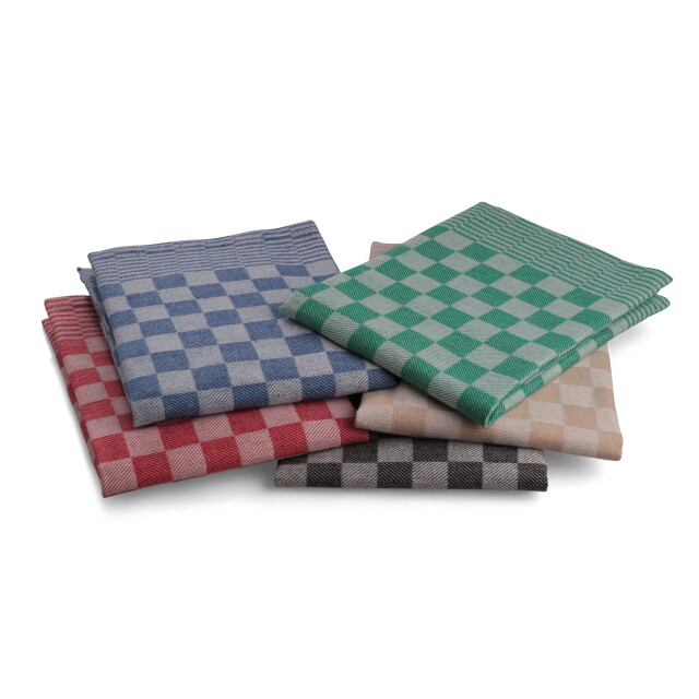 DoubleDry Luxe theedoeken set 36 stuks 50x70 6 kleuren blokpatroon geblokt - 2826989 large