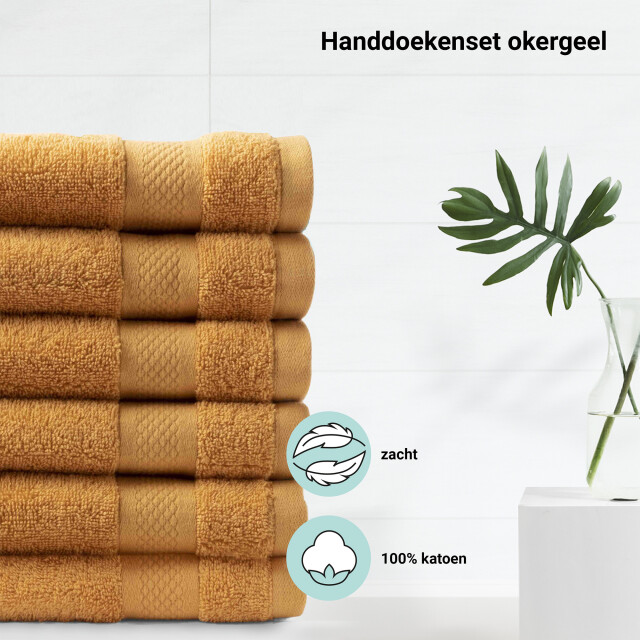 DoubleDry Hotel handdoeken 50 x 100 cm – set van 6 – 100% katoen 500 g/m2 – 2825968 large