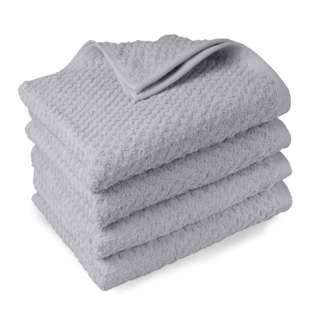 DoubleDry Handdoekenset popcorn weave 4 stuks 70x140 cm 100% katoen - 2975085 large
