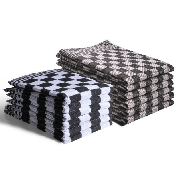 DoubleDry Luxe keuken- & theedoek set van 12 blok horeca - 2826109 large