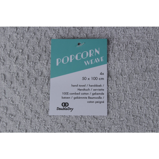 DoubleDry Handdoekenset popcorn weave 4 stuks 70x140 cm 100% katoen - 2975085 large