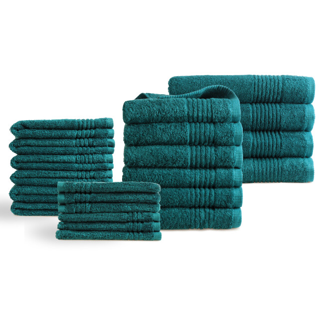Phlox Handdoeken 22 delig set supreme oeko-tex made in green 600 g/m2 zacht 2925772 large