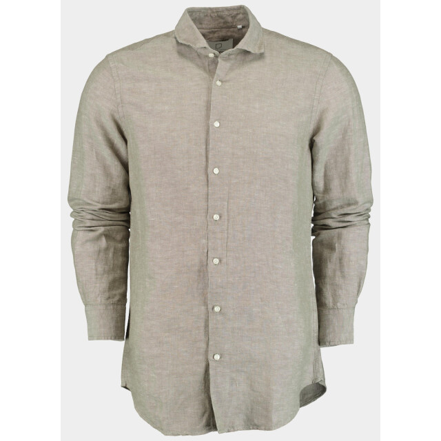 Born with Appetite Casual hemd lange mouw curtis li-co shirt plain 25107cu01/367 olive night 186869 large
