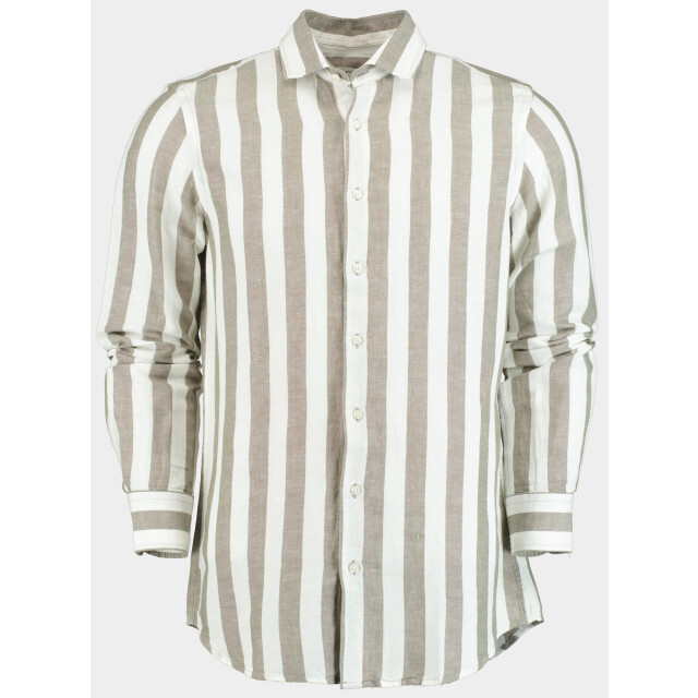 Born with Appetite Casual hemd lange mouw curtis li-co shirt wide strip 25107cu02/367 olive night 186870 large