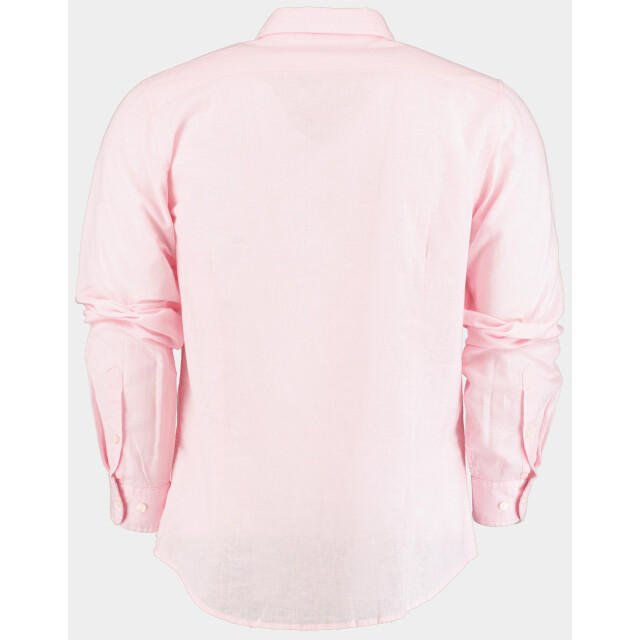Bos Bright Blue Casual hemd lange mouw linnen katoen shirt lm 42540015i/502 rosa 190989 large