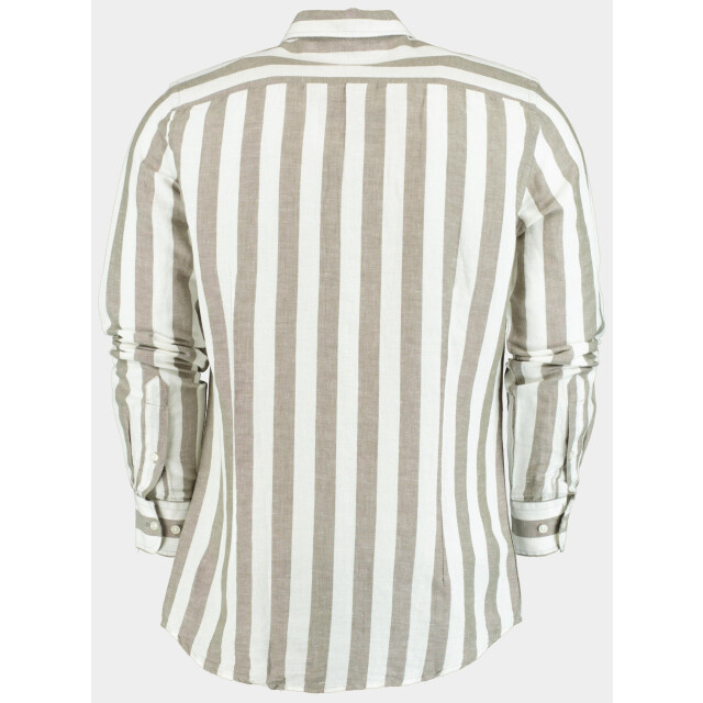 Born with Appetite Casual hemd lange mouw curtis li-co shirt wide strip 25107cu02/367 olive night 186870 large