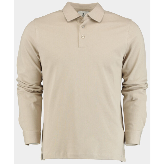 Bos Bright Blue Polo lange mouw polo lm 2602425/620 sand 191037 large
