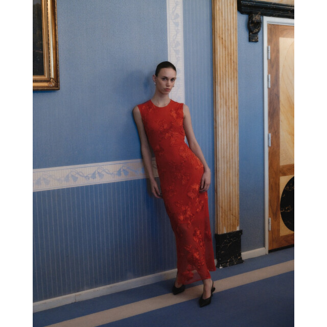 Y.A.S Yasfloree sl long dress s. show cherry tomato 26037067-213792 large
