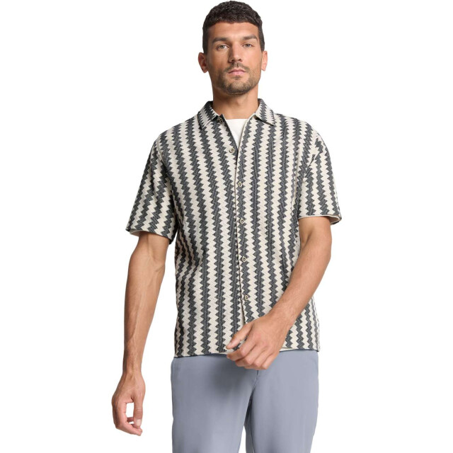 No Excess Shirt short sleeve zig zag jacquard offwhite 28490488-011 large