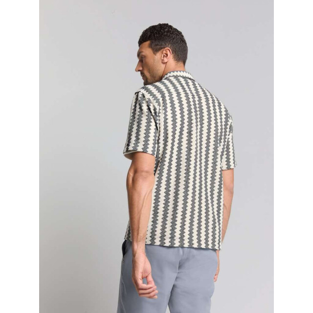 No Excess Shirt short sleeve zig zag jacquard offwhite 28490488-011 large