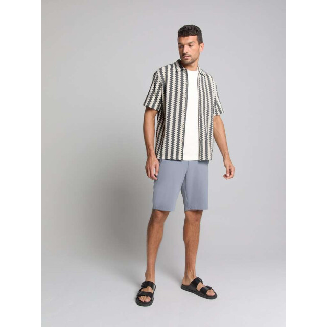 No Excess Shirt short sleeve zig zag jacquard offwhite 28490488-011 large