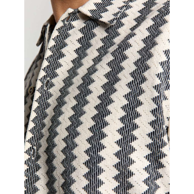 No Excess Shirt short sleeve zig zag jacquard offwhite 28490488-011 large