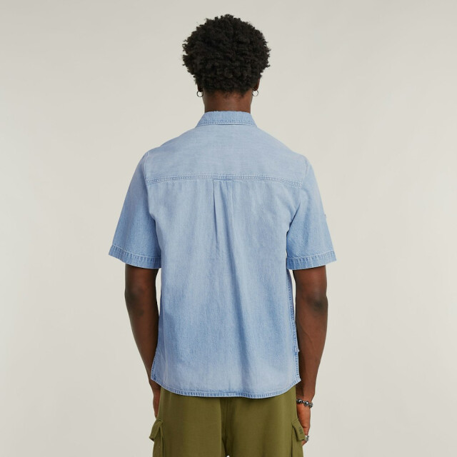 G-Star slanted double pocket overhemd d24602-d539 g342 sun faded blue mist 05633.260.0001 large