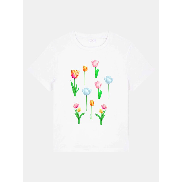 Mucho Gusto ® t-shirt wit tulp elegantie MUCHO GUSTO® T-Shirt Wit Tulp Elegantie large