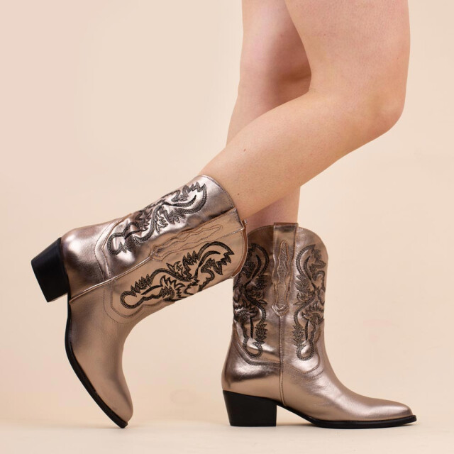 DWRS Label Laarsjes 261280 brady metallic smoke dames maat: leer 261280SMOKE large