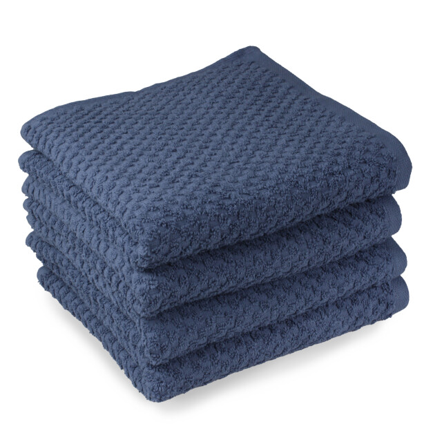 DoubleDry Handdoekenset popcorn weave 4 stuks 70x140 cm 100% katoen - 2975087 large