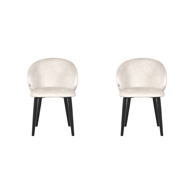 Label51 Eetkamerstoel logan crème micro suede set van 2 3183506 large