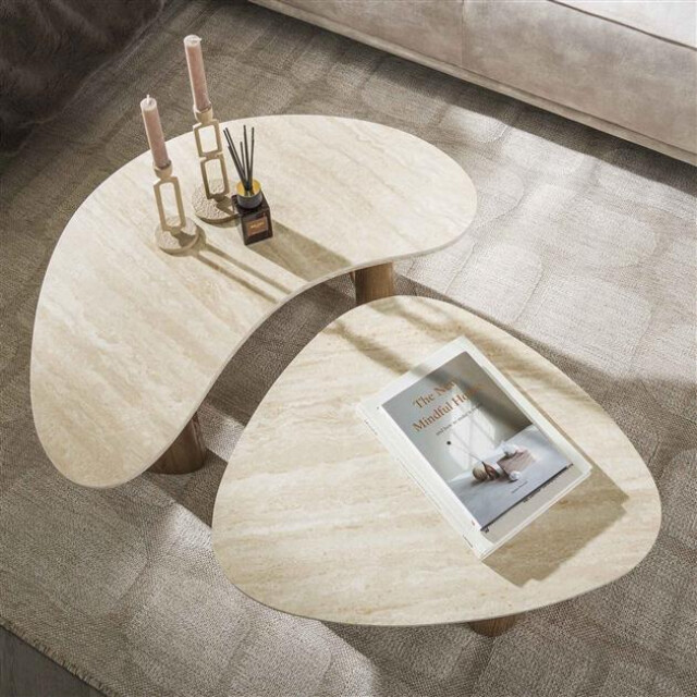 Hoyz salontafel romano organic travertin look set van 2 3184003 large
