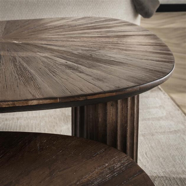 Hoyz salontafel driehoekig maya teak teak rust brown set van 2 3185966 large