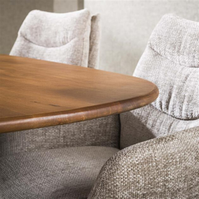Hoyz eetkamertafel 180cm cliff ovale buis massief mango zandkleur 3185985 large