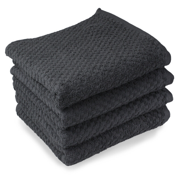 DoubleDry Handdoekenset popcorn weave 4 stuks 70x140 cm 100% katoen - 2975086 large