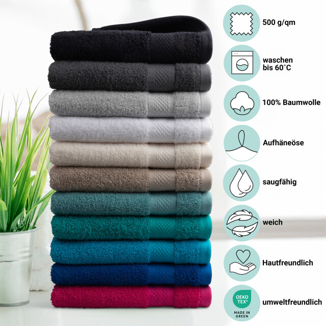 DoubleDry Hotel handdoeken 50 x 100 cm – set van 6 – 100% katoen 500 g/m2 – 2976780 large