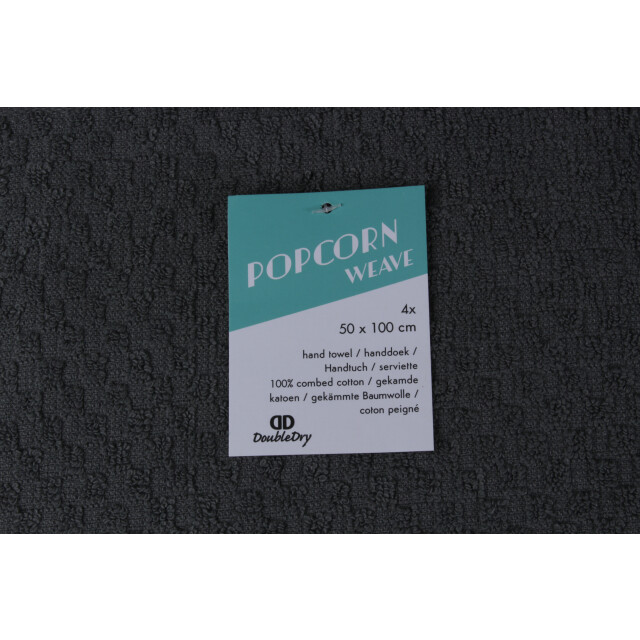 DoubleDry Handdoekenset popcorn weave 4 stuks 70x140 cm 100% katoen - 2975086 large