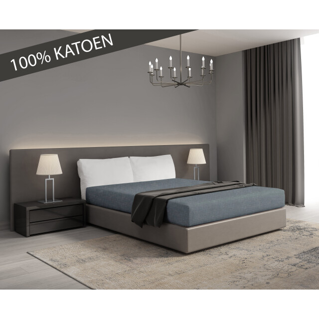 DoubleDry Hoeslaken jersey 100% katoen tweepersoons 180x200 cm zacht & 2927417 large