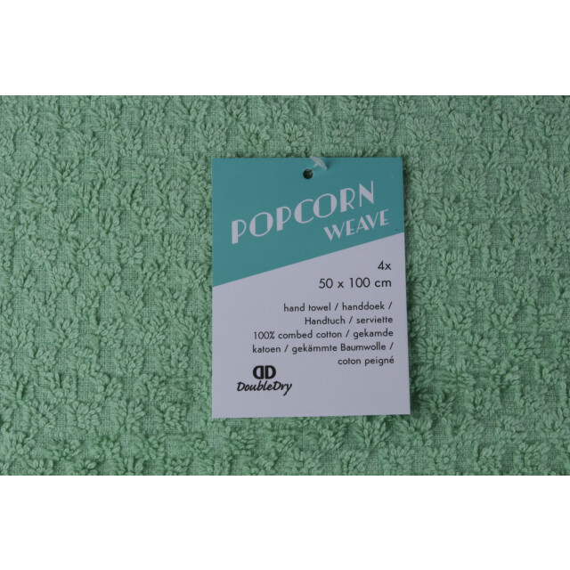 DoubleDry Handdoekenset popcorn weave 4 stuks 70x140 cm 100% katoen - 2975088 large