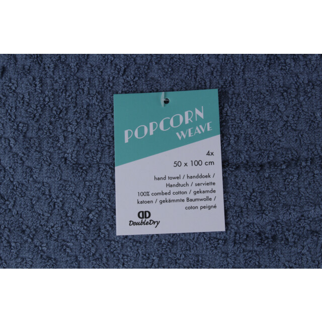 DoubleDry Handdoekenset popcorn weave 4 stuks 70x140 cm 100% katoen - 2975087 large
