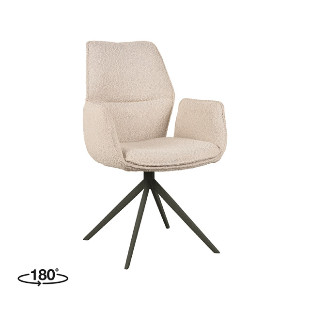 Label51 Eetkamerstoel mellow naturel boucle zwart onderstel set van 2 3183568 large