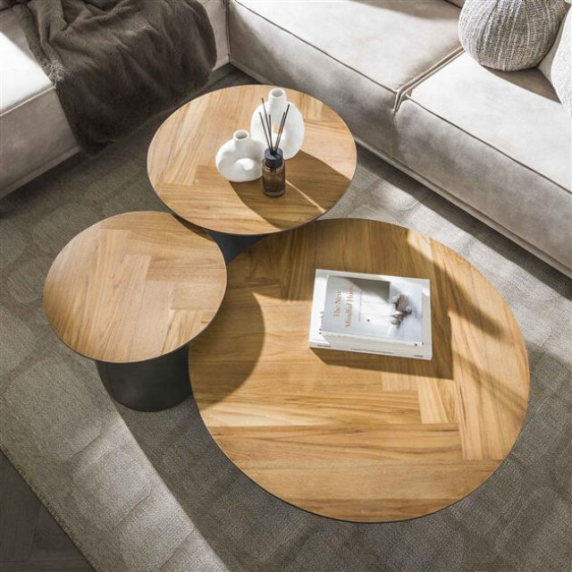 Hoyz salontafel infinite gerecycled teakhout fineer set van 3 3183968 large