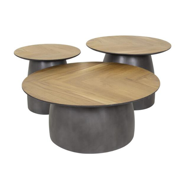 Hoyz salontafel infinite gerecycled teakhout fineer set van 3 3183968 large