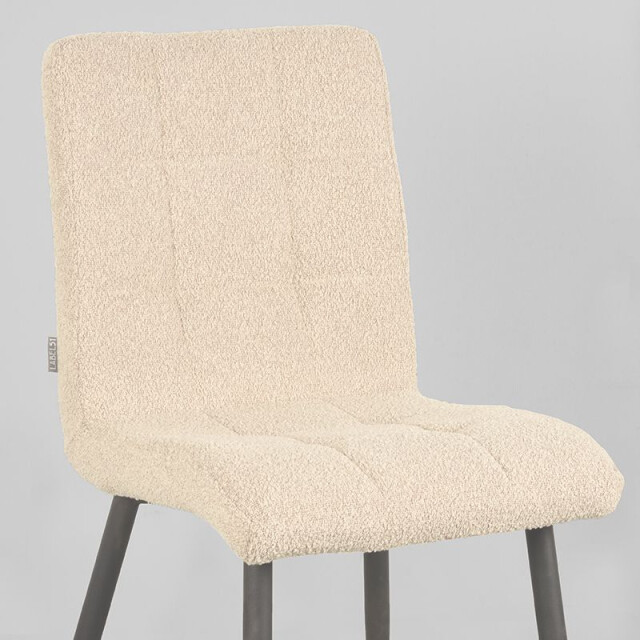 Label51 Eetkamerstoel sam 57x45x86 cm zand stof set van 2 3183541 large