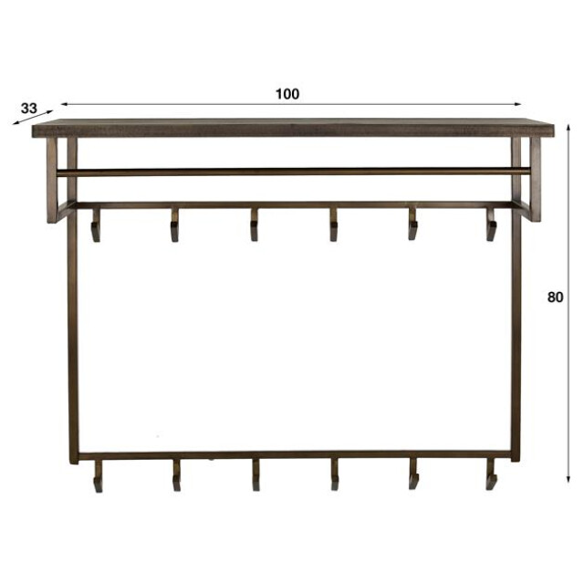 Hoyz kapstok ferro hoog 12 haken brons antiek 3183981 large