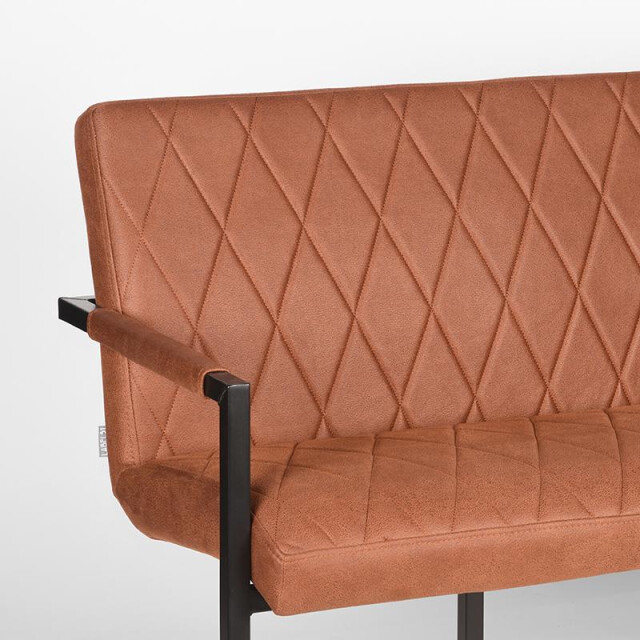 Label51 Eetkamerbank denmark cognac microfiber 155 cm 3183220 large