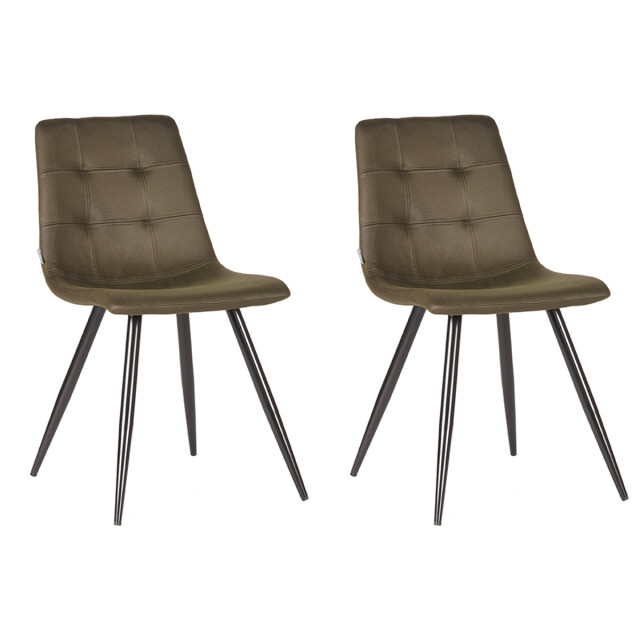 Label51 Eetkamerstoel jay army green microfiber set van 2 3183201 large