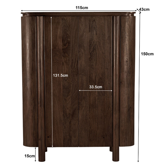 Livingfurn kabinetkast salano brown 150 cm - 3186060 large