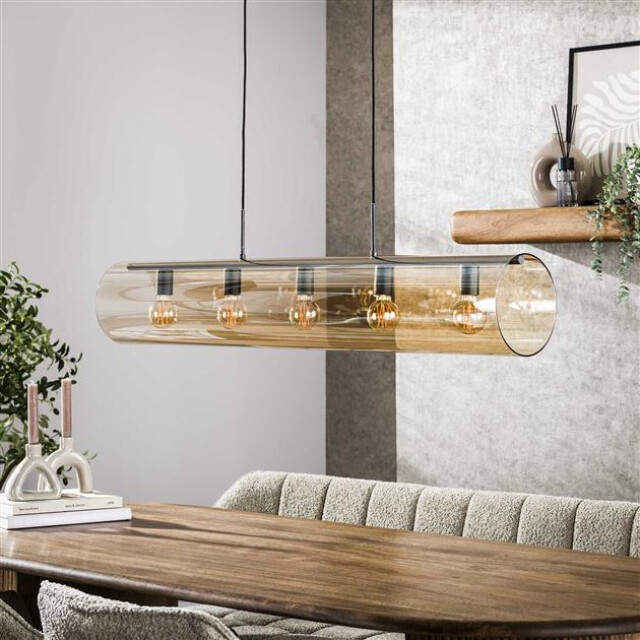 Hoyz hanglamp 5l tube amber glas artic 3184020 large