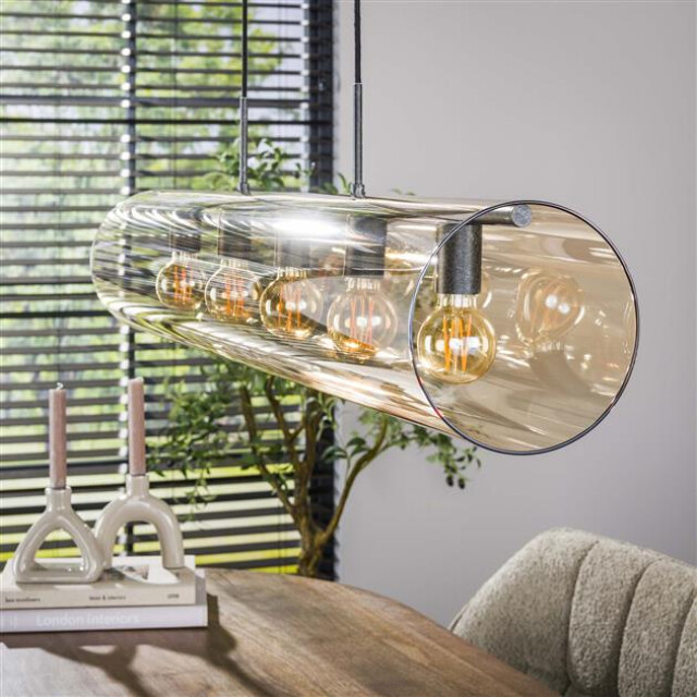 Hoyz hanglamp 5l tube amber glas artic 3184020 large