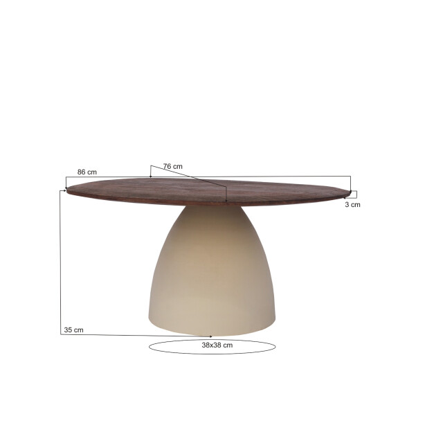 Brix salontafel marron - mangohout 86 cm 3185820 large