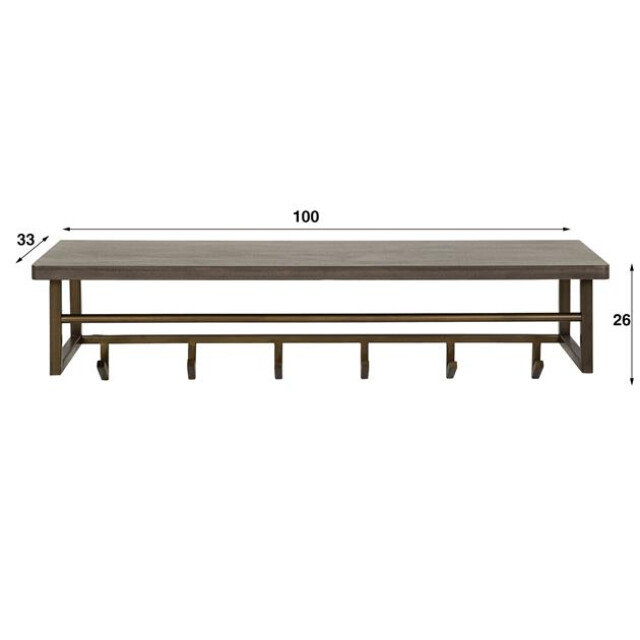 Hoyz kapstok ferro 6 haken hoedenplank brons antiek 3183978 large