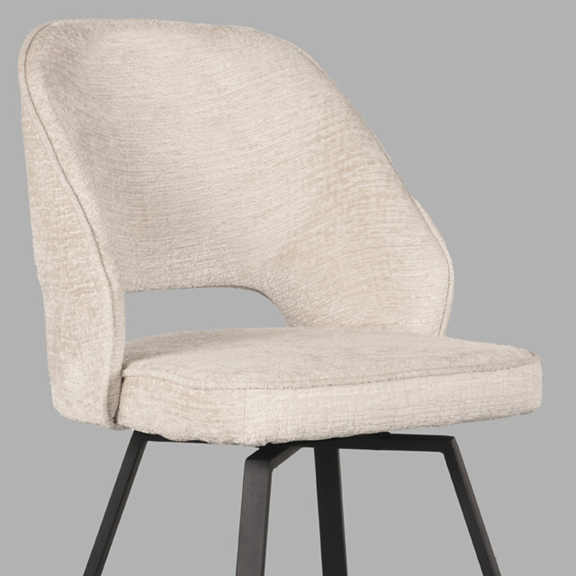 Label51 Eetkamerstoel lewis crème fluweel 58x52x84 cm set van 2 3183498 large