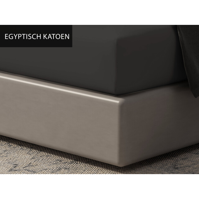 DoubleDry Luxe hoeslaken egyptisch percal katoen 90x200 donkergrijs 2827744 large